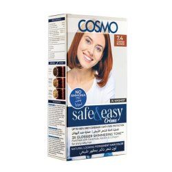 Cosmo Cosmetics Safe & Easy Cream No Ammonia Permanent Hair Color Kit Copper Blonde 74