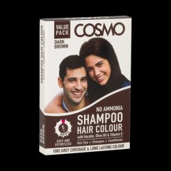 Cosmo Cosmetics 2 Pieces Value Pack Dark Brown Colour Shampoo 50 Milliliters