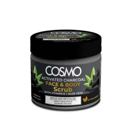 Cosmo Cosmetics Activated Charcoal Face & Body Scrub 325ml