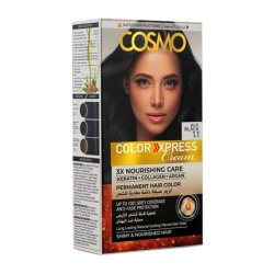 Cosmo Cosmetics Color Express Permanent Hair Color Cream Kit Blue Black 11