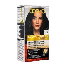 Cosmo Cosmetics Color Express Permanent Hair Color Cream Kit Natural Black 20