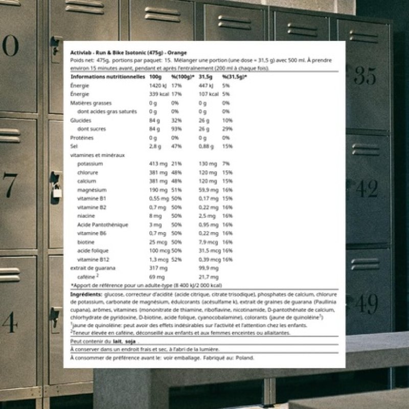 Activlab Run & Bike Isotonic Orange 475g
