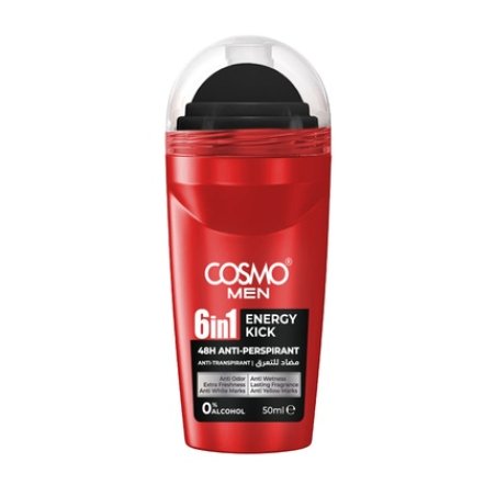 Cosmo Cosmetics Men Roll On 6 In 1 Energy Kick 50 Milliliters