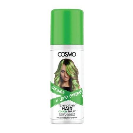 Cosmo Cosmetics Neon Green Temporary Hair Color Spray 100ml