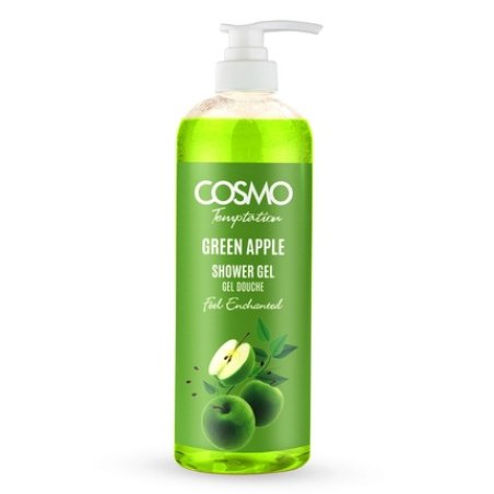 Cosmo Cosmetics Temptation Shower Gel Green Apple 1000ml New Design