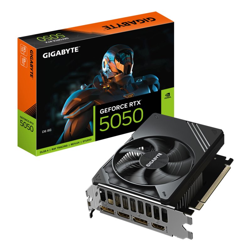 GIGABYTE GeForce RTX 5050 D6 8G Carte Graphique - 8GB GDDR6, 128bit, PCI-E 5.0, 2572MHz Fréquence du cœur, 2 x DP, 2