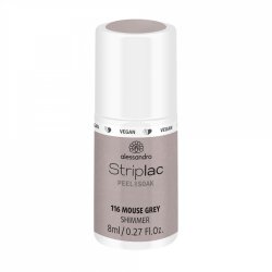 Alessandro Striplac Peel or Soak Nail Polish 116 Mouse Grey for Women 0.27 oz