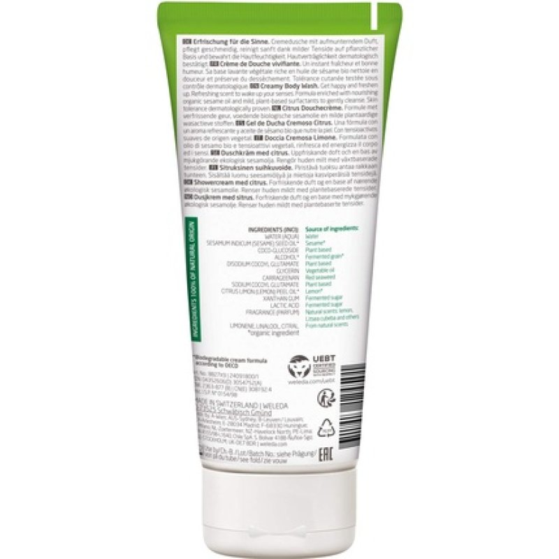 WELEDA Bio Citrus Gift Set Natural Cosmetics Gift Box with Refresh Shower Gel & Express Moisture Body Lotion - Ideal