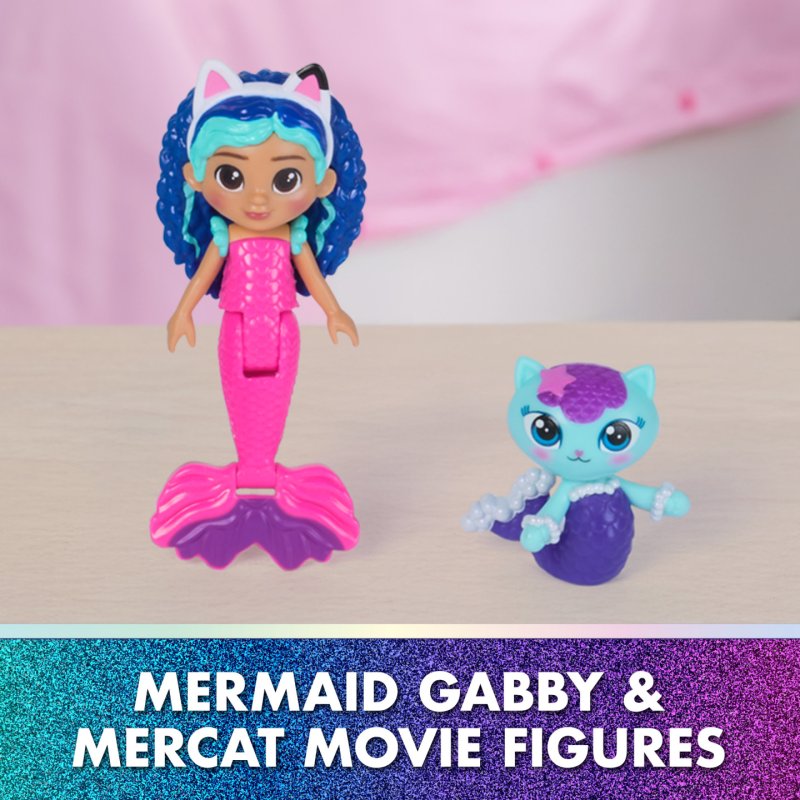 Gabby's Dollhouse : The Movie, MerCat's Colorful Kitty Aquarium Playset with Figures & Dollhouse Accessories, Kids Toys