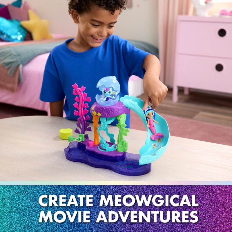Gabby's Dollhouse : The Movie, MerCat's Colorful Kitty Aquarium Playset with Figures & Dollhouse Accessories, Kids Toys