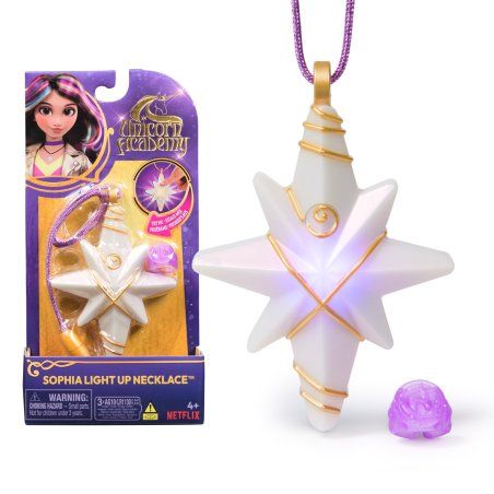 Unicorn Academy, Sophia’s Light Up Necklace & Glitter Ring for Girls Pretend Play & Dress Up, Dolls & Unicorn Toys