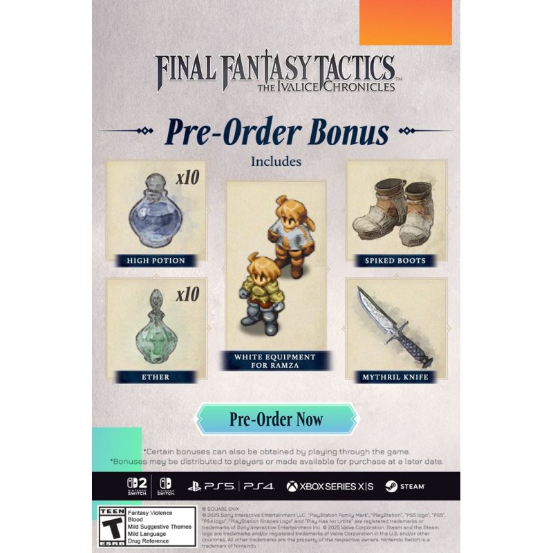 Square Enix FINAL FANTASY TACTICS - The Ivalice Chronicles Standard Multilingual Nintendo Switch