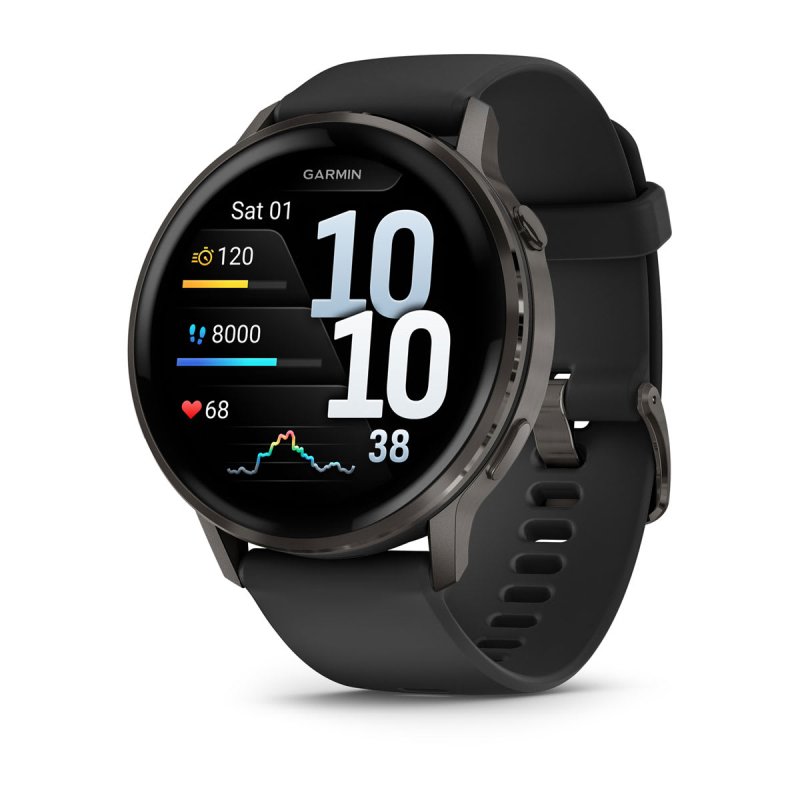 Garmin Venu 4 3.56 cm (1.4") AMOLED 45 mm Digital 454 x 454 pixels Touchscreen Black Wi-Fi GPS (satellite)