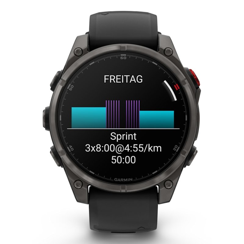 Garmin fēnix 8 Pro 3.56 cm (1.4") AMOLED 47 mm Digital 454 x 454 pixels Touchscreen Graphite, Titanium Wi-Fi GPS