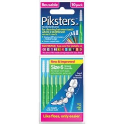 Piksters Interdental Brushes Size 6 Green Handle 10 Count
