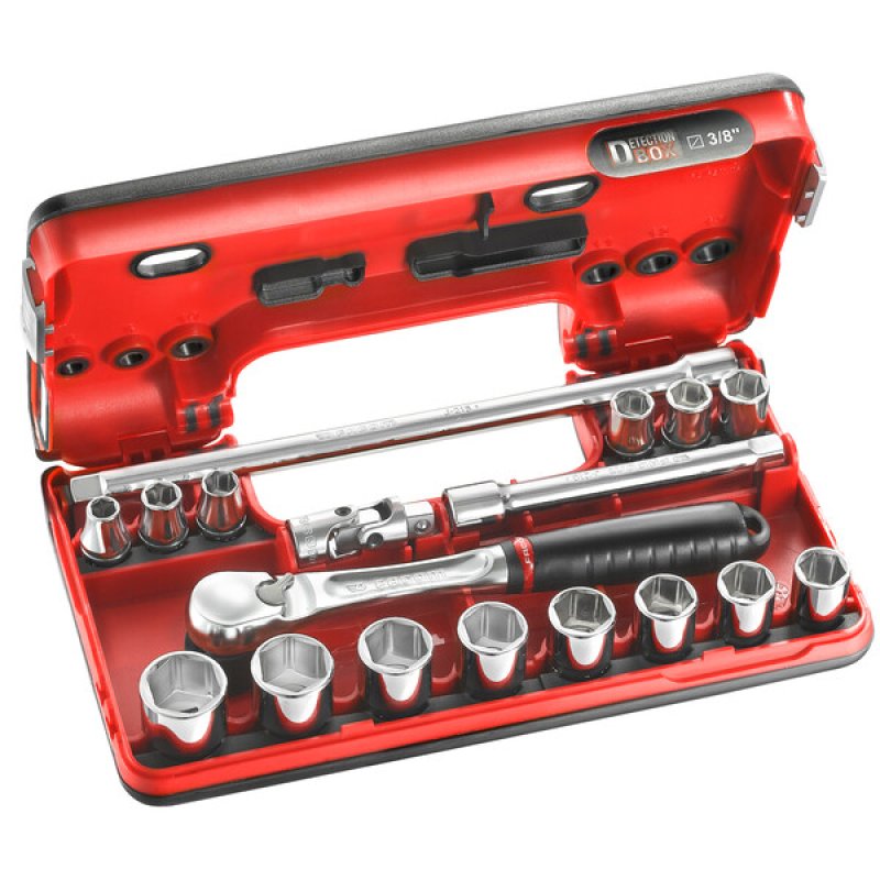 Facom SL.DBOX1PB 1/2 in. DBOX Pear-Head Ratchet Socket Set (21 pc.)