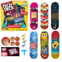 Tech Deck , Spongebob Sk8shop Fingerboard Bonus Pack, Mini-skateboards personnalisables à collectionner, jouets pour