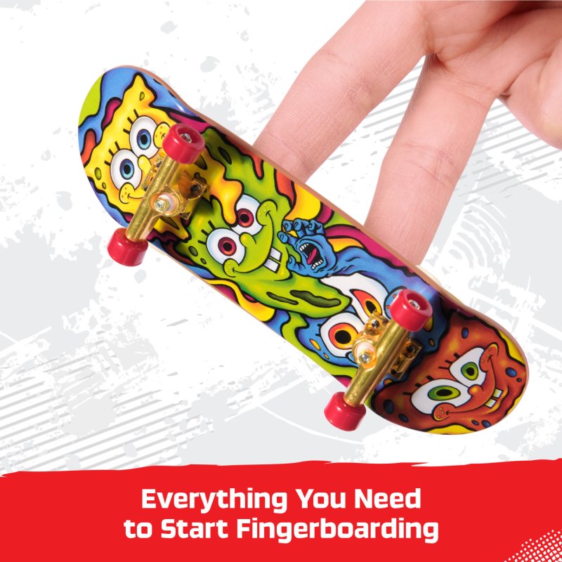 Tech Deck , Spongebob Sk8shop Fingerboard Bonus Pack, Collectible and Customizable Mini Skateboards, Kids Toys for Ages