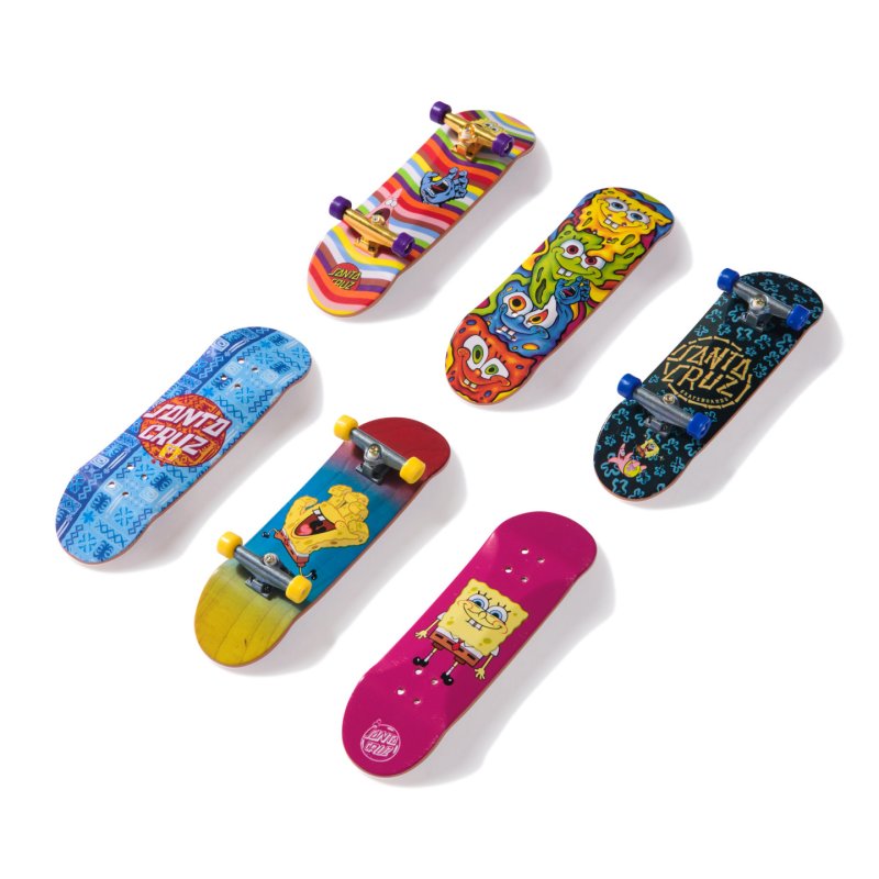Tech Deck , Spongebob Sk8shop Fingerboard Bonus Pack, Mini-skateboards personnalisables à collectionner, jouets pour