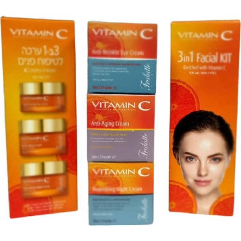 Frulatte Vitamin C Enhances Skin Renewal 3 In 1 Facial Kit