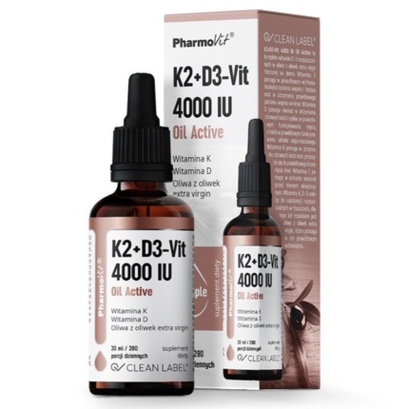 Pharmovit K2 D3 - Vitamin 4000 Iu Oil Active Dietary Supplement In Drops 30ml
