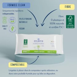 Pupina Natural Fragrance-Free Hypoallergenic Moisturizing Baby Wipes