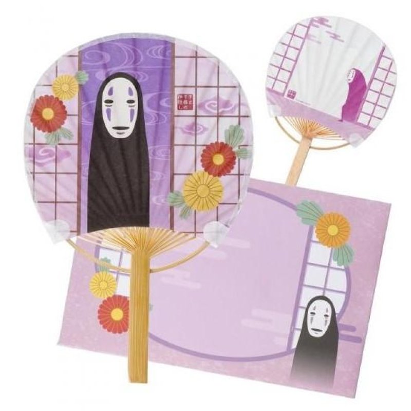 LE VOYAGE DE CHIHIRO - No Face avec fleur - Eventail & Enveloppe