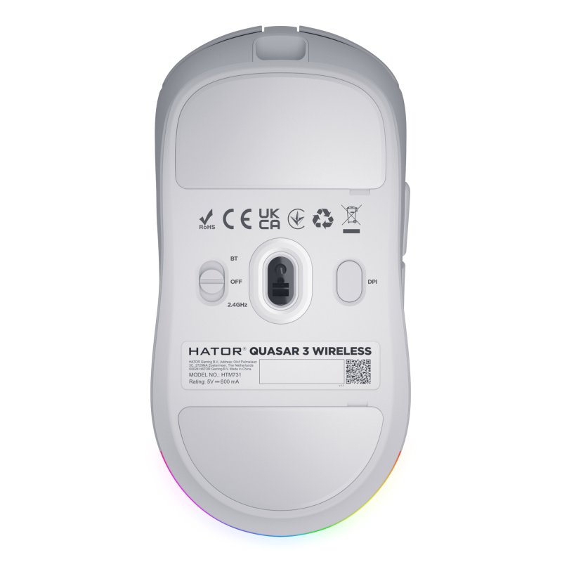 Souris sans fil Gamer Hator Quasar 3 (Blanc)