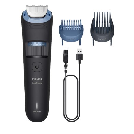 Philips Beard Trimmer 3000 Series BT3665/15 Tondeuse à barbe avec lames 100 % métal