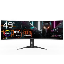 GIGABYTE Moniteur de jeu incurvé CO49DQ OLED - 5120x1440 (DQHD), 1800R, 144Hz, 0,03 ms, KVM, FreeSync Premium Pro,