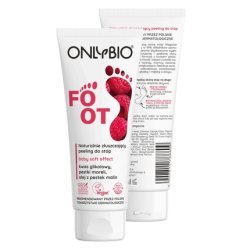 ONLYBIO Foot Exfoliator with Glycolic Acid Papain Apricot and Strawberry Seeds for Soft Skin - Natural Vegan and