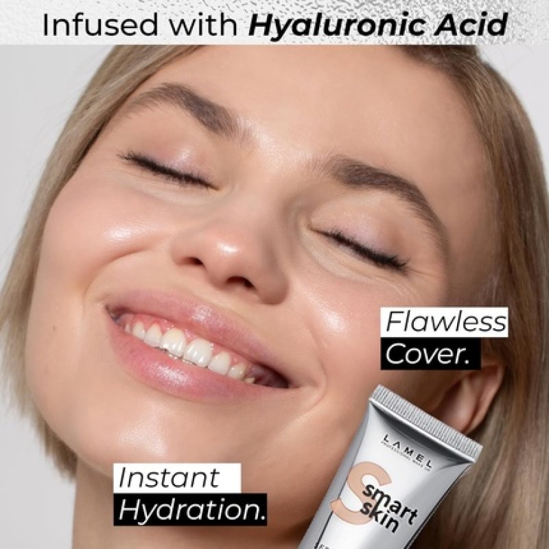 Lamel Smart Skin Serum Tinted Foundation for Moisturized, Smooth, and Uniform Skin