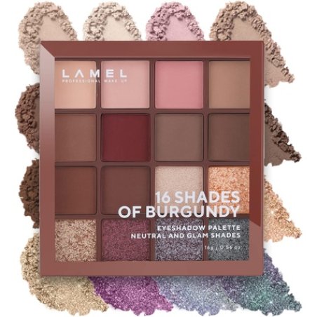 Lamel Eyeshadow Palette 16 Burgundy Shades No. 164 - Cruelty-Free