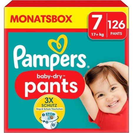 Pampers Baby-Dry Diapers Pants Size 7 (17kg ) Extra Large with Stop and Protect Pockets