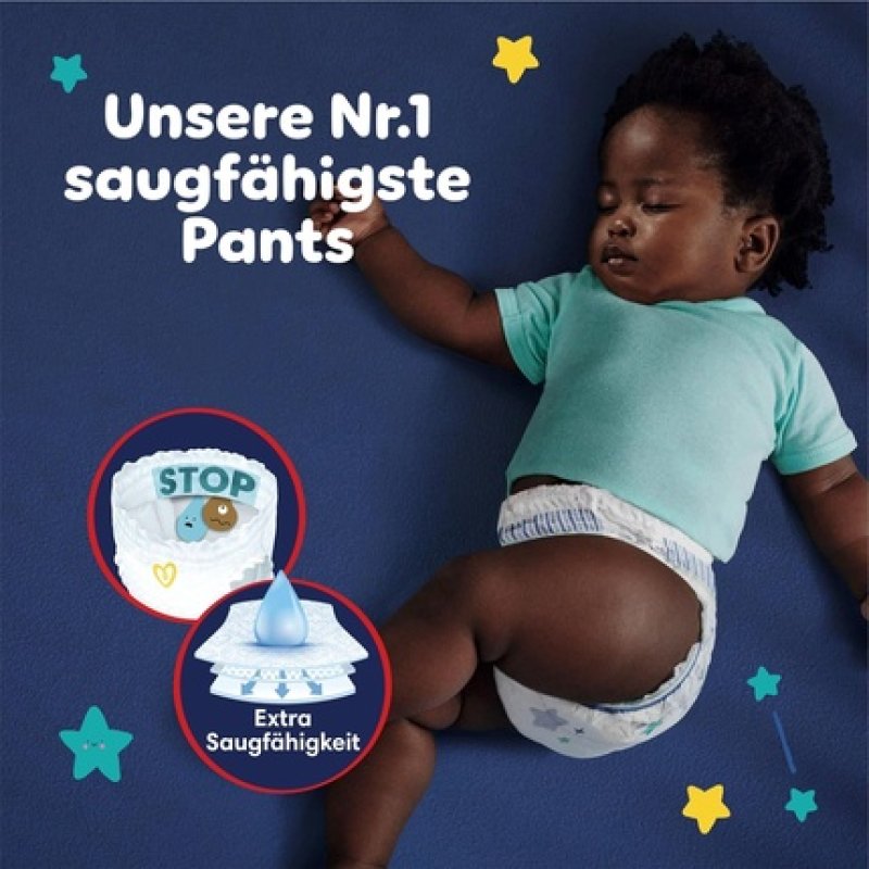 Pampers Night Diapers Pants Size 6 (15 kg) Baby-Dry Monthly Box 138 Pants Size 6 138 Pieces New