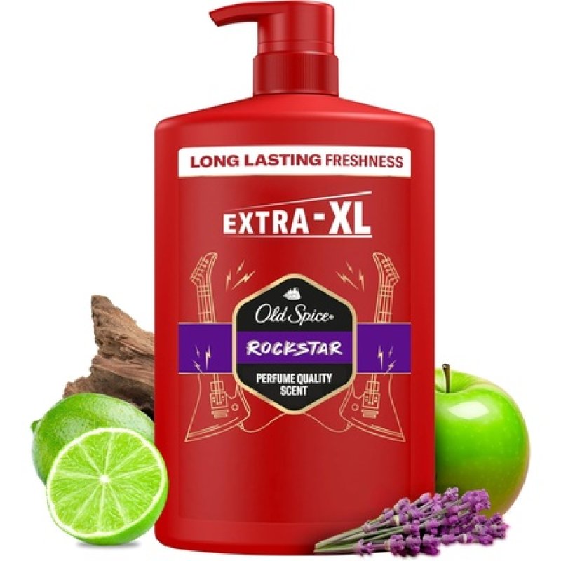 Old Spice Rockstar Men's Shower Gel & Shampoo 1000ml 3-in-1 Body Wash