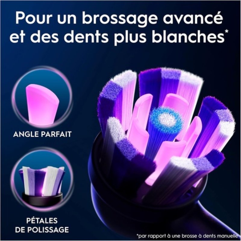 Oral-B Radiant White Replacement Brush Heads Genuine Black - Pack of 4