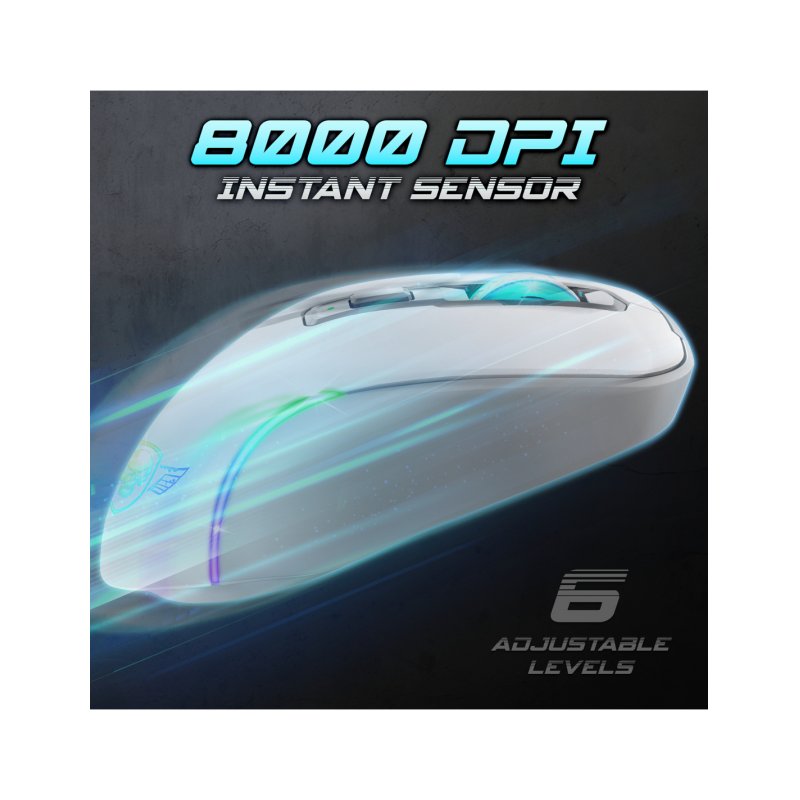Spirit of Gamer S-EM50WT souris Gaming Droitier RF Wireless Bluetooth USB Type-A Optique 8000 DPI