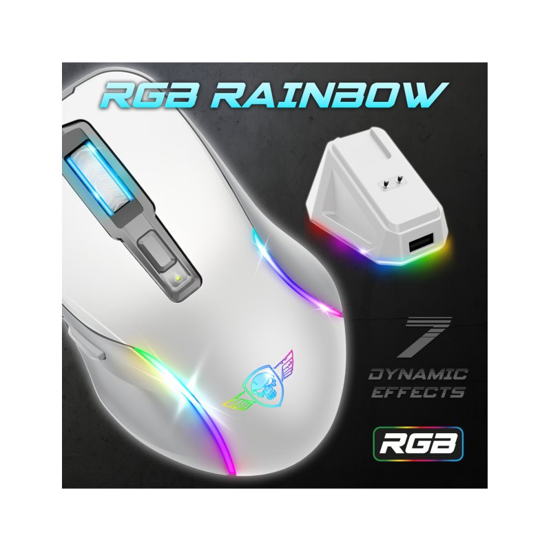 Spirit of Gamer S-EM50WT mouse Gaming Right-hand RF Wireless Bluetooth USB Type-A Optical 8000 DPI