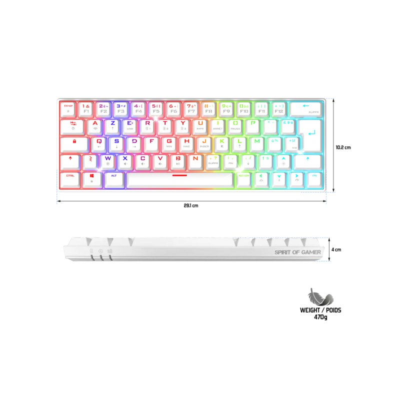 Spirit of Gamer XPERT-K200 keyboard Gaming Bluetooth White