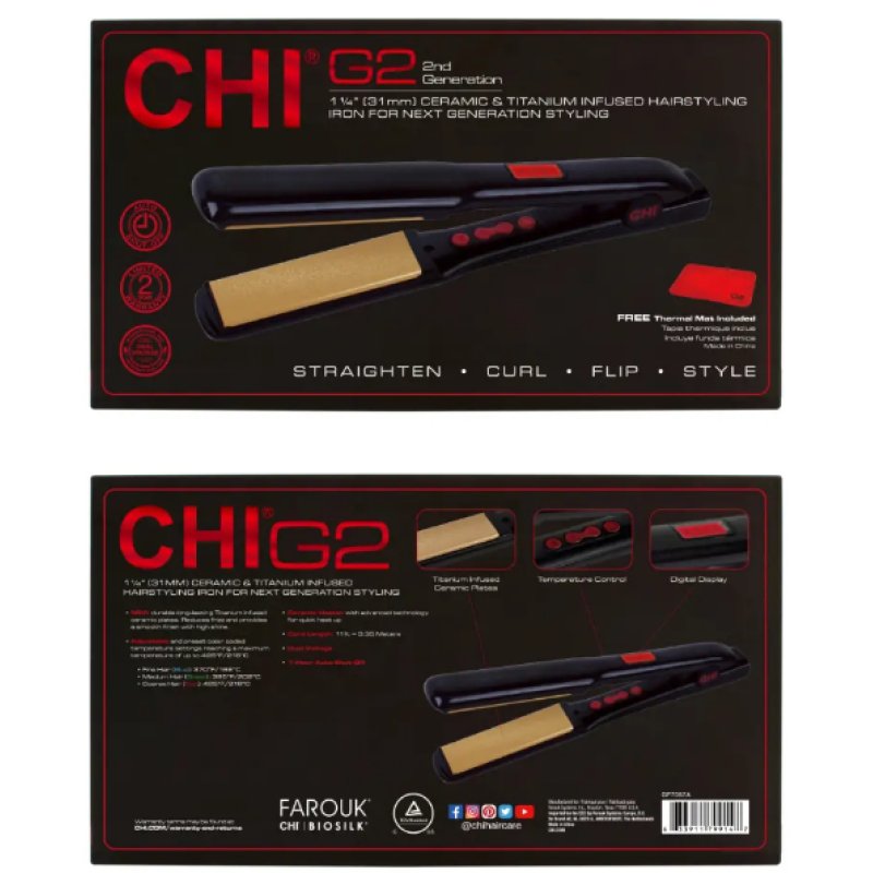 CHI GF7057A brosse soufflante et fer à lisser Vapeur Noir 3,3 m