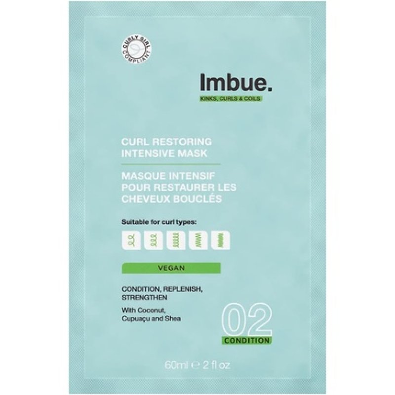 Imbue Curl Mask Sachet Vegan and Curly Girl Compliant 60ml