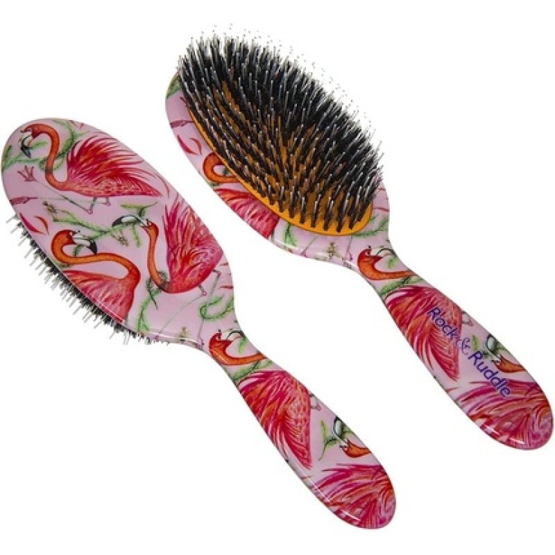 Rock & Ruddle Natural Mixed Boar Bristle Hair Brush for Women and Kids - Large