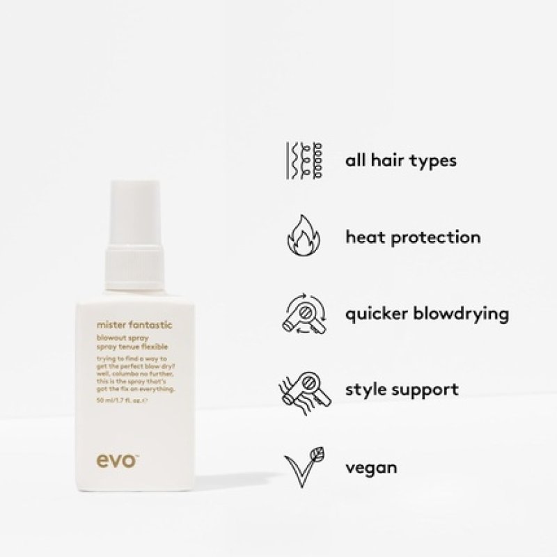Evo Mister Fantastic Blowout Spray Improves Style Builds Body & Reduces Blow