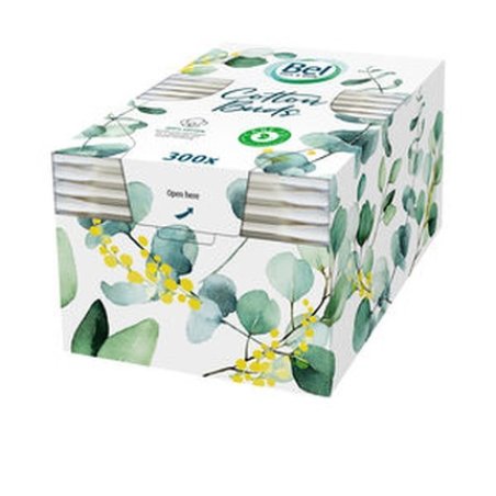 Bel Premium 100% Plastic-Free Cotton Swabs - 300 Pieces
