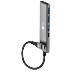 Goobay Slim 4-Port USB-Hub, USB-C™ auf USB-C™/USB-A, 5 Gbit/s