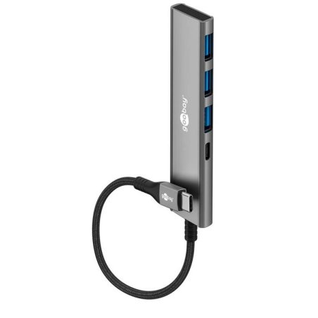 Goobay Slim 4-Port USB-Hub, USB-C™ auf USB-C™/USB-A, 5 Gbit/s