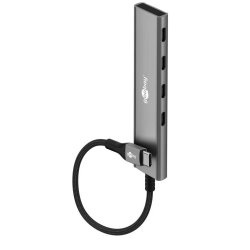 Goobay Slim 4-Port USB-Hub, USB-C™ auf USB-C™, 5 Gbit/s