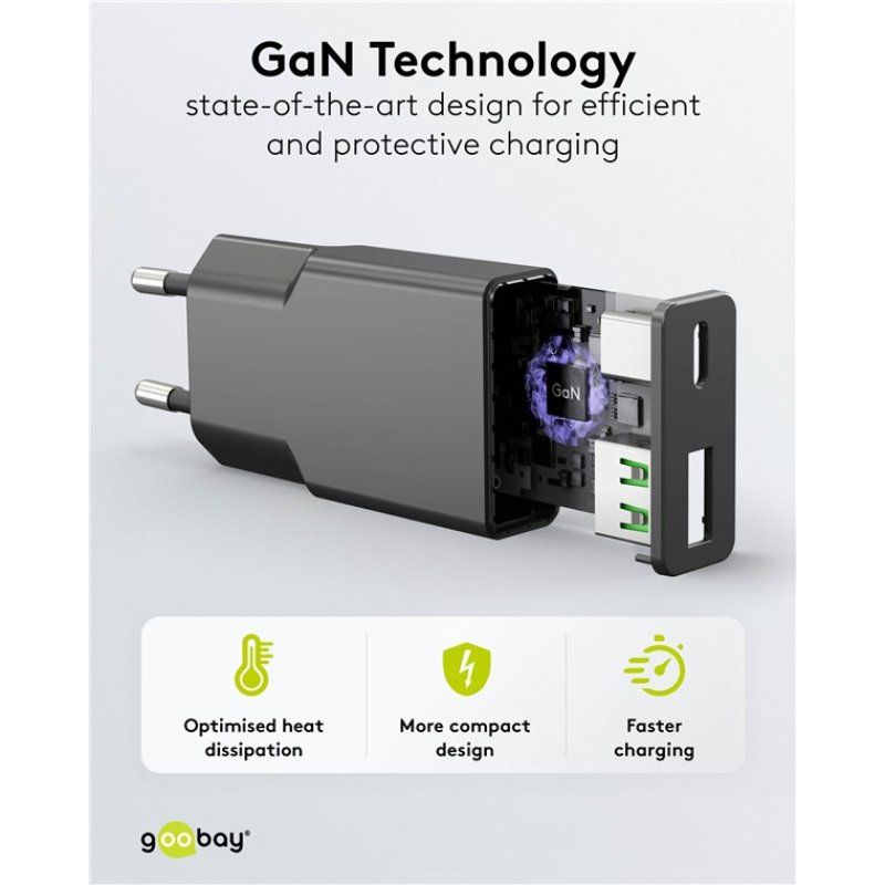 Goobay Dual Universal Black AC Fast charging Indoor