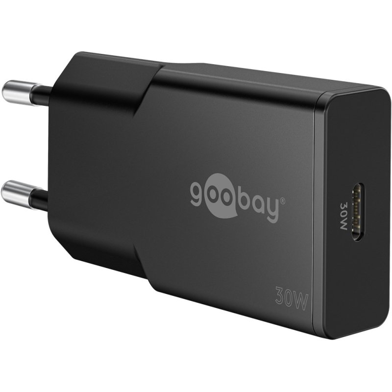 Goobay USB-C™ PD GaN Schnellladegerät Slim (30 W) schwarz